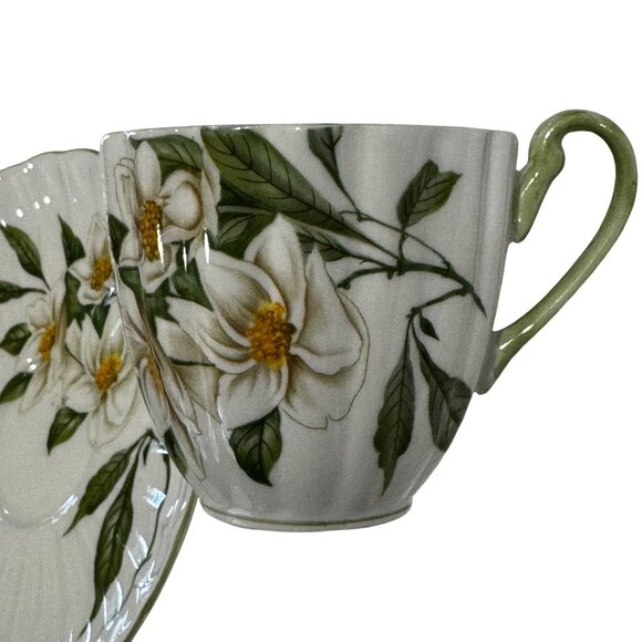 Shelley Fine Bone China Demitasse Syringa Cup Saucer Set Floral Vintage England - Picture 8 of 10